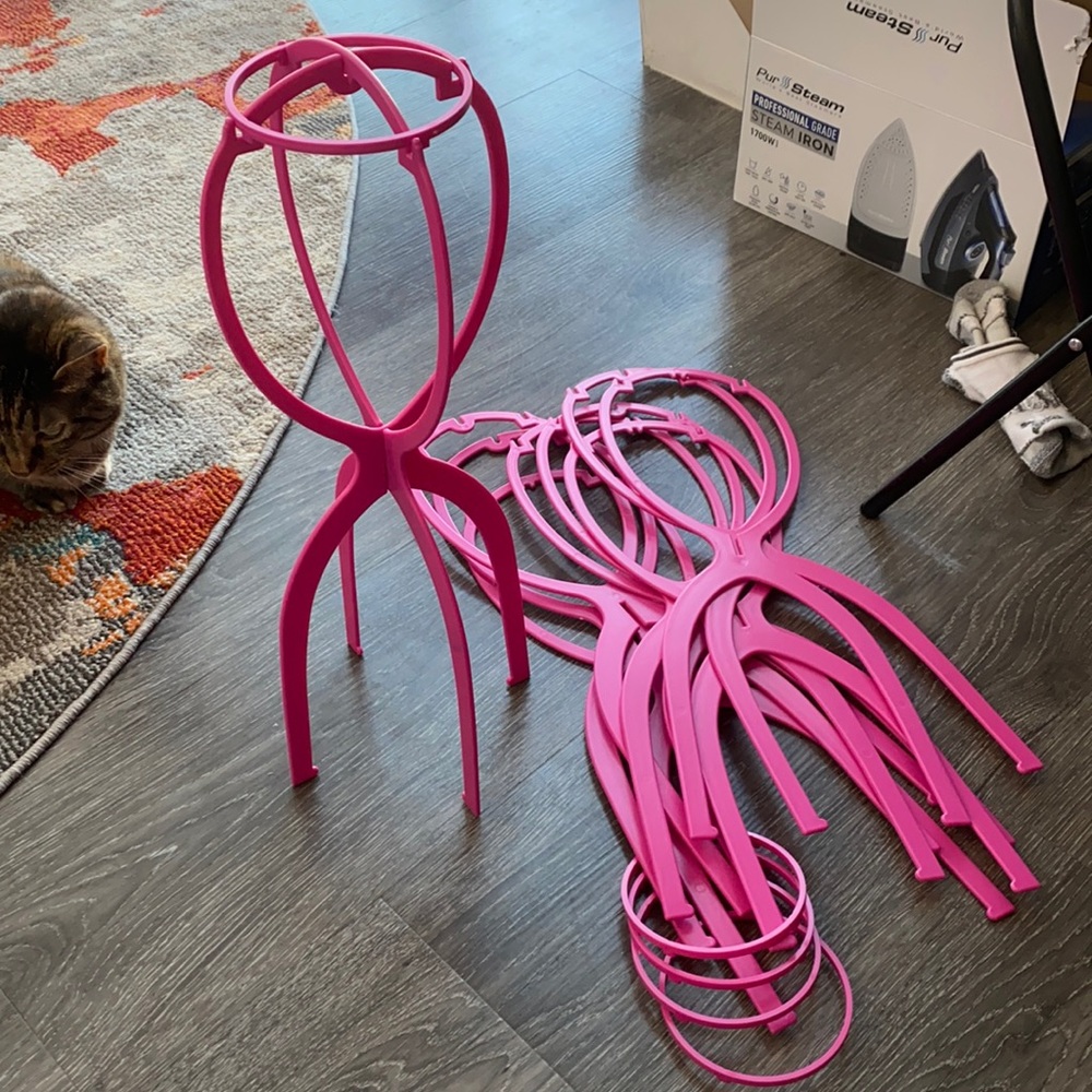 Five wig holders